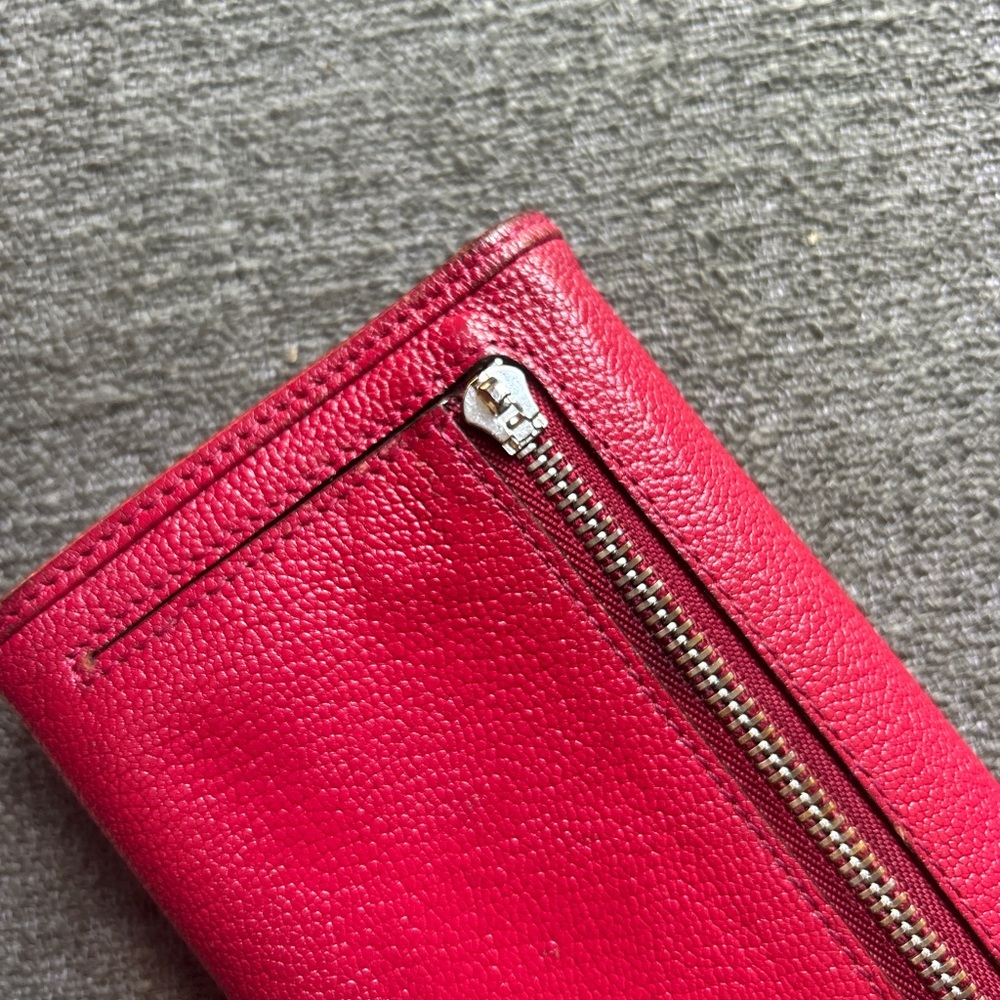 Loewe long wallet soft Fushia pink pebbled leather